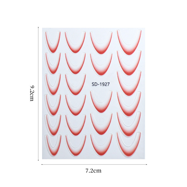 Gradient French Nails Smile Stripe Line Stickers Adhesive Nail Accessories(NPP44)