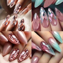 3D Diamond Shape Fake Nails Press On Nails Tips Reusable Nail Extension 120/140 pcs (NT37)