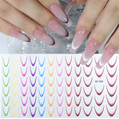 Gradient French Nails Smile Stripe Line Stickers Adhesive Nail Accessories(NPP44)