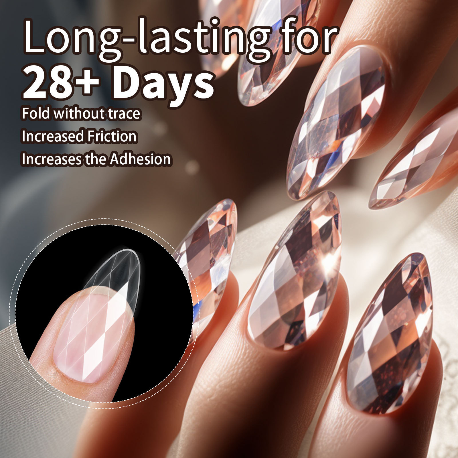 3D Diamond Shape Fake Nails Press On Nails Tips Reusable Nail Extension 120/140 pcs (NT37)