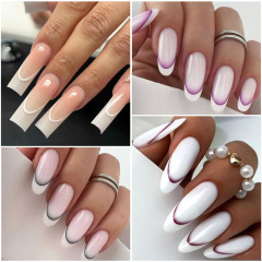 Gradient French Nails Smile Stripe Line Stickers Adhesive Nail Accessories(NPP44)
