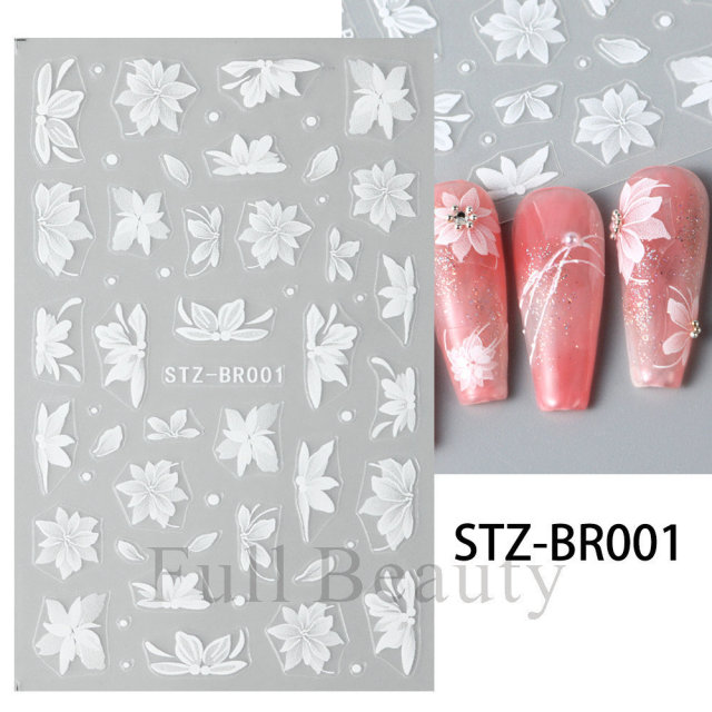 Wholesale Nail Art Transfer Stickers Adhesive Nail Decals Shinning Butterfly Flowers (NPP45)