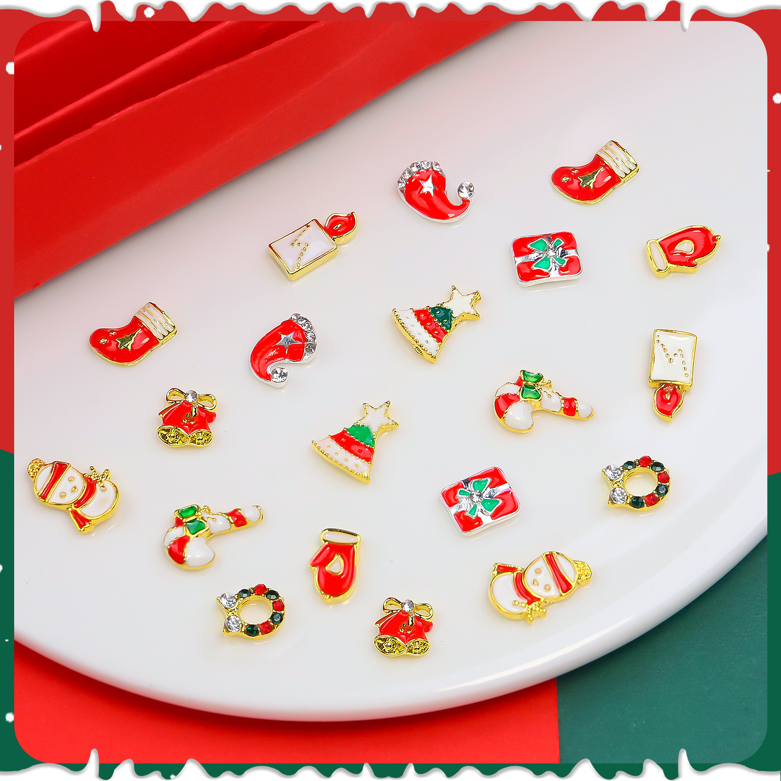 Christmas Nail Charms 3D Alloy Decorations DIY Nails Jewelry(D31)