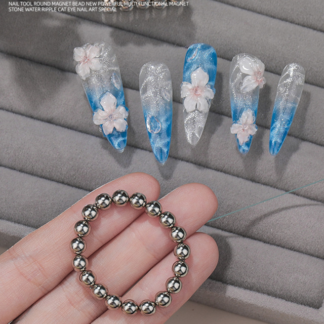 New Multi-functional Nail Art Magnetic Balls Magnet Cat Eye Nail Tools 20 Beads (M43）