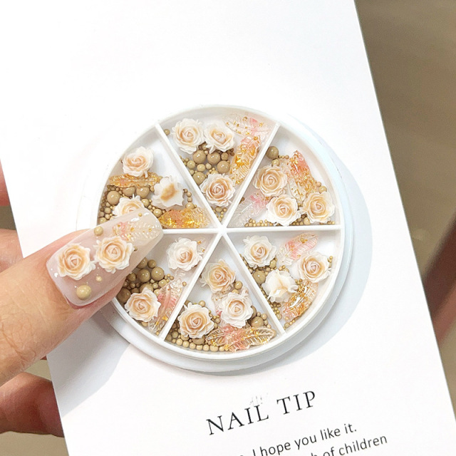 Wholesale Colorful Nail Art Decoration Mixed Flowers Pearls Charms(D127)