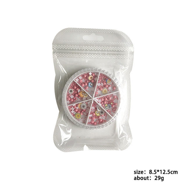Wholesale Colorful Nail Art Decoration Mixed Flowers Pearls Charms(D127)