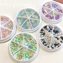 Wholesale Colorful Nail Art Decoration Mixed Flowers Pearls Charms(D127)