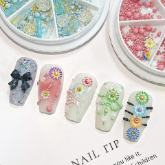 Wholesale Colorful Nail Art Decoration Mixed Flowers Pearls Charms(D127)