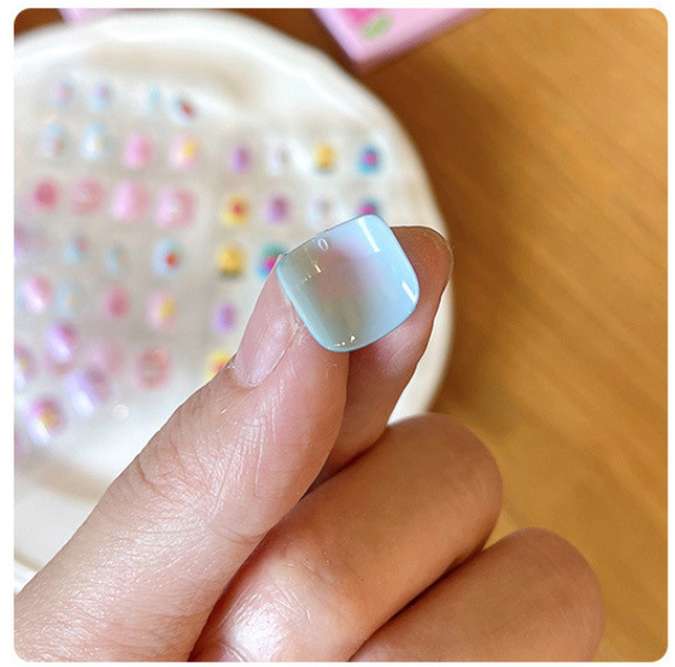 Children's Wearable Fake Nails 12 pcs Press On Nails Princess Rainbow Angel Nails (PNT-171)