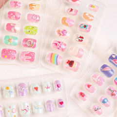 Children's Wearable Fake Nails 12 pcs Press On Nails Princess Rainbow Angel Nails (PNT-171)