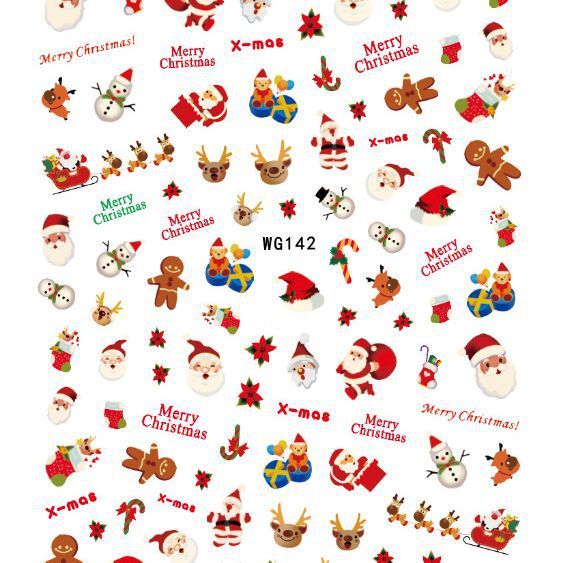 Nail Stickers Supplier Christmas Santa Snowflakes Manicure Products (NPP46)
