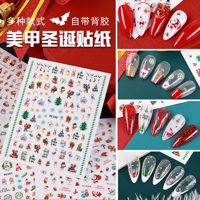 Nail Stickers Supplier Christmas Santa Snowflakes Manicure Products (NPP46)