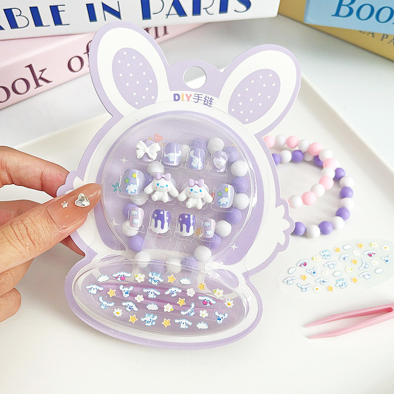 Hot Sale Children's Wearable Fingernails DIY Bracelet Cartoon Sticker Kit (PNT-209)