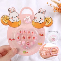 Kids Press On Nails With Bracelet Ring Kits Animals Cartoon Fingertips (PNT-109)