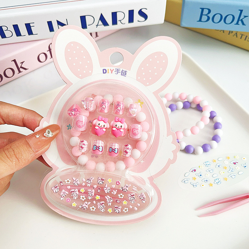 Hot Sale Children's Wearable Fingernails DIY Bracelet Cartoon Sticker Kit (PNT-209)
