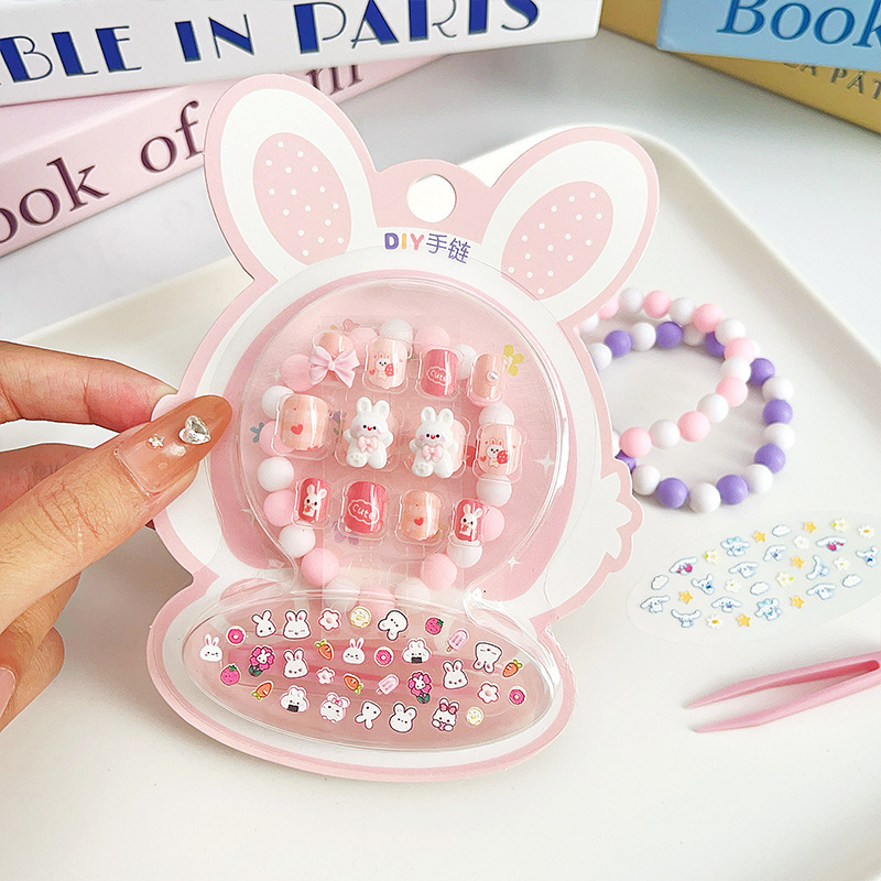Hot Sale Children's Wearable Fingernails DIY Bracelet Cartoon Sticker Kit (PNT-209)