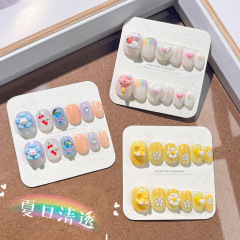 Self-adhesive Children Nail Tips in Cartoon Lovely Designs Wearable Fingernails  (PNT-184)