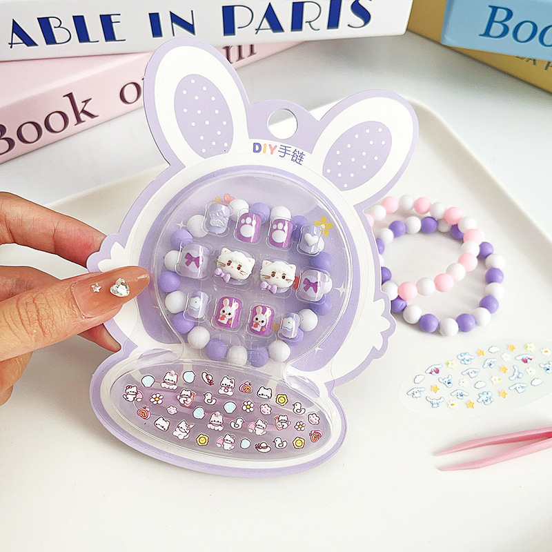 Hot Sale Children's Wearable Fingernails DIY Bracelet Cartoon Sticker Kit (PNT-209)