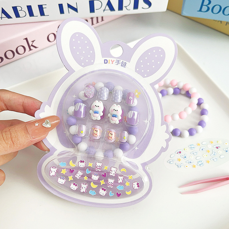 Hot Sale Children's Wearable Fingernails DIY Bracelet Cartoon Sticker Kit (PNT-209)