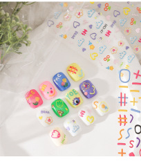 Best Sale Simple Nail Art Self-Adhesive Embossed Stickers Cute Lovely Flowers Heart Shapes(NPP47)
