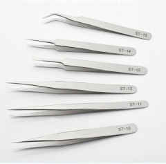 Nail Supply High Quality Stainless Steel Nail Art Tweezers Straight Carved Eyelash Picking Tools (TW01)