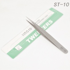 Nail Supply High Quality Stainless Steel Nail Art Tweezers Straight Carved Eyelash Picking Tools (TW01)
