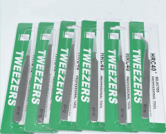 Nail Supply High Quality Stainless Steel Nail Art Tweezers Straight Carved Eyelash Picking Tools (TW01)