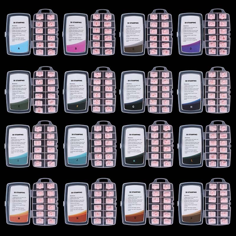 Wholesale Nail Art Supply Manicure 3D Nail Stamping Tool Sets 192 Molds Acrylic Nail Stamp (SNA26)