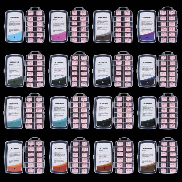 Wholesale Nail Art Supply Manicure 3D Nail Stamping Tool Sets 192 Molds Acrylic Nail Stamp (SNA26)