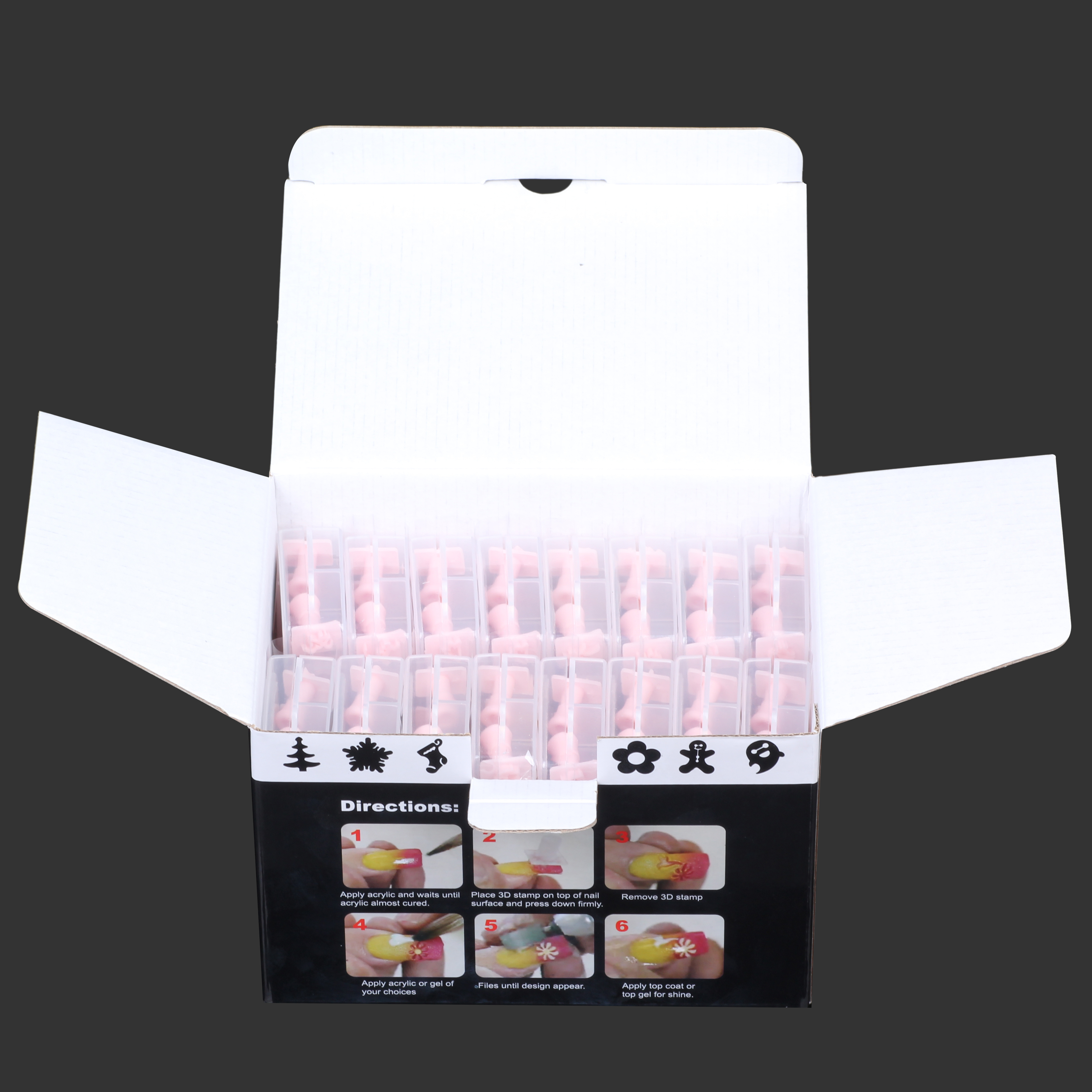 Wholesale Nail Art Supply Manicure 3D Nail Stamping Tool Sets 192 Molds Acrylic Nail Stamp (SNA26)