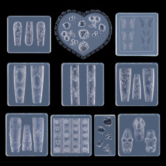 3D Nail Art Silicone Molds DIY Nail Templates Acrylic Nails Tools (M01)