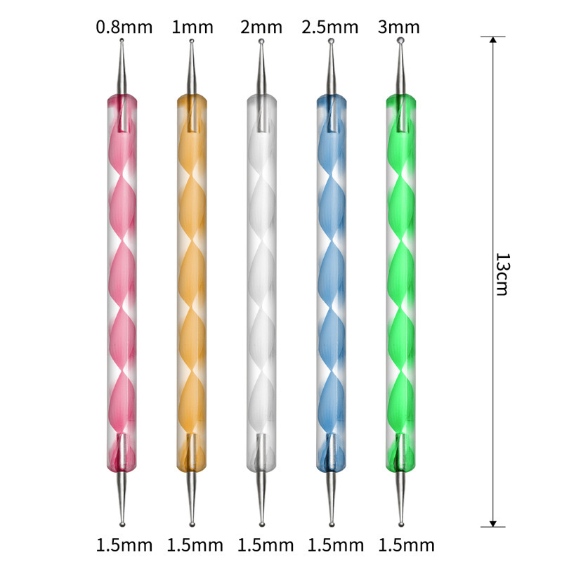 Dual-Ended 2 Ways Dotting Pens Nail Art Painting Carving Manicure Tool (B011)
