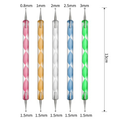 Dual-Ended 2 Ways Dotting Pens Nail Art Painting Carving Manicure Tool (B011)