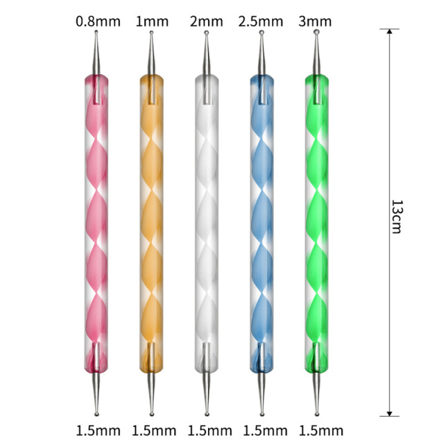 Dual-Ended 2 Ways Dotting Pens Nail Art Painting Carving Manicure Tool (B011)