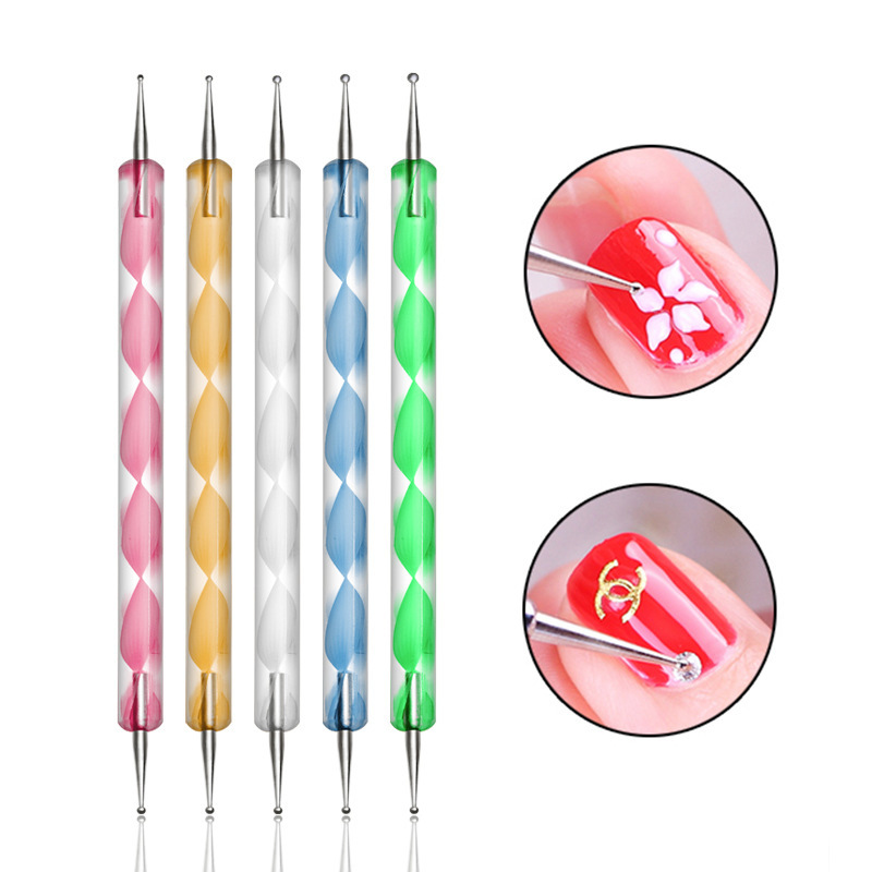Dual-Ended 2 Ways Dotting Pens Nail Art Painting Carving Manicure Tool (B011)