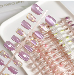 Wearable Cat Eye Gilding Press On Nail One Minute Nail Art Manicure (PNT-216)