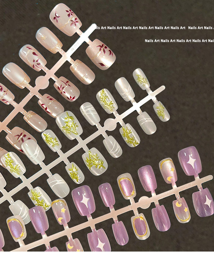 Wearable Cat Eye Gilding Press On Nail One Minute Nail Art Manicure (PNT-216)