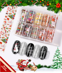 Wholesale Nail Art Transfer Foils Christmas Series Nail Wraps Sticker Manicure Slides (NPP48)