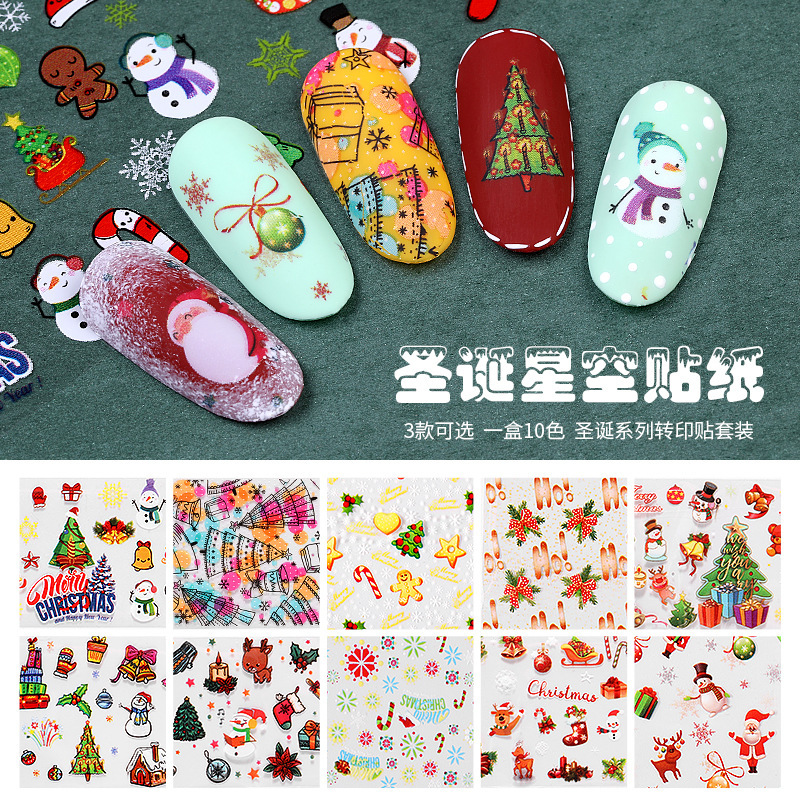 Wholesale Nail Art Transfer Foils Christmas Series Nail Wraps Sticker Manicure Slides (NPP48)