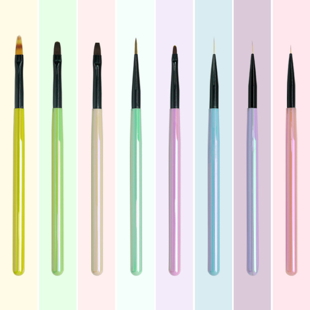 Manicure Nail Art Brush Set 8 Pcs Drawing Painting Liner Brush Tools Wholesale Nail Supply (B013)