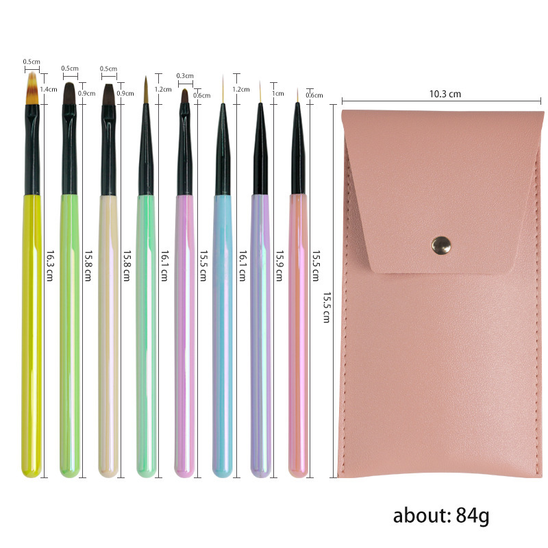 Manicure Nail Art Brush Set 8 Pcs Drawing Painting Liner Brush Tools Wholesale Nail Supply (B013)