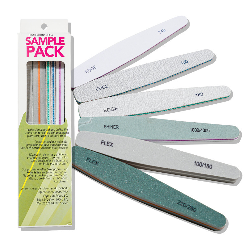 High Quality Manicure Pedicure Nail Art Sponge Buffer Files Set 6 Pieces Sanding File Tools (FF27)