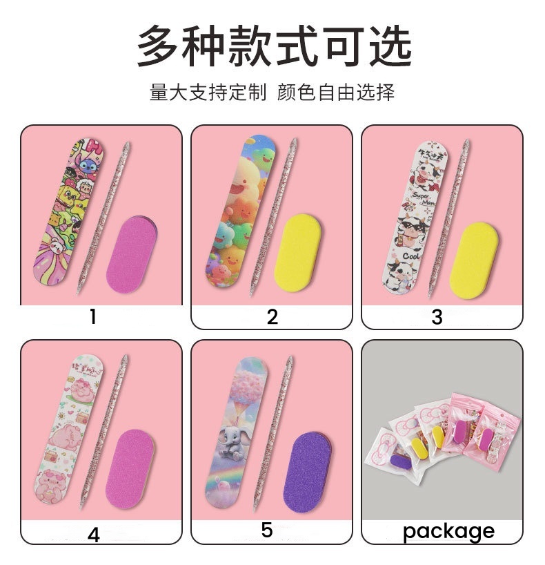 Press On Nail Tool Sets of 3 Wearing Nail Sponge Files Crystal Stick Manicure Tool Kits  (FF28)