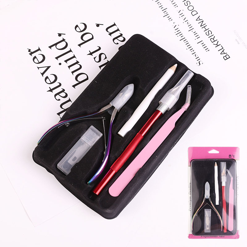 Chinese Wholesale Nail Supplies Manicure Nail Art Nipper Clipper Tweezers Cuticle Scissors Tool Sets (PRC-57)