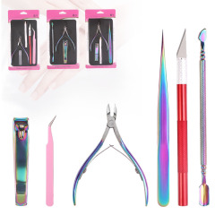 Chinese Wholesale Nail Supplies Manicure Nail Art Nipper Clipper Tweezers Cuticle Scissors Tool Sets (PRC-57)
