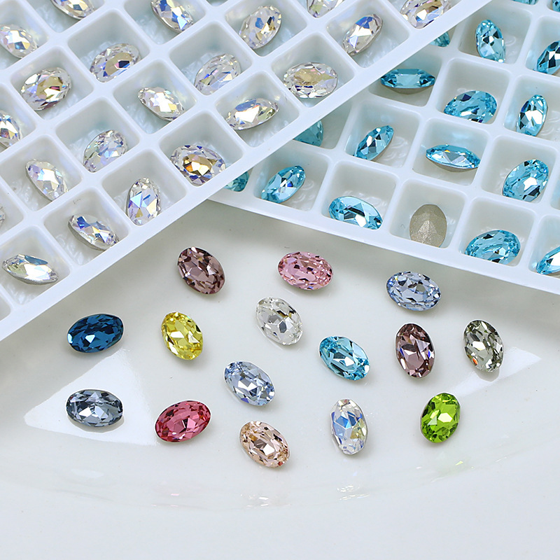 Wholesale K9 Nail Art Crystal Glass Rhinestones Manicure Sharp Bottom 3D Stones (D128)
