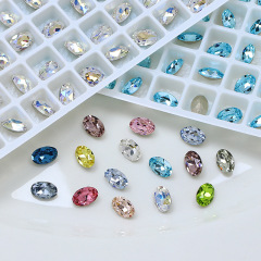 Wholesale K9 Nail Art Crystal Glass Rhinestones Manicure Sharp Bottom 3D Stones (D128)