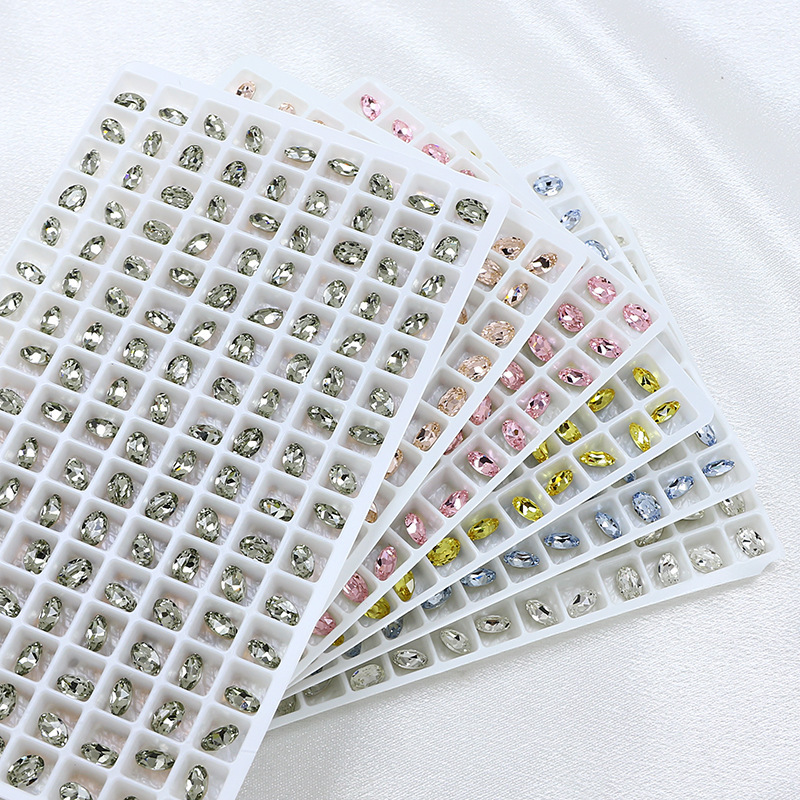 Wholesale K9 Nail Art Crystal Glass Rhinestones Manicure Sharp Bottom 3D Stones (D128)