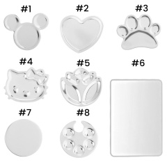 Mini Nail Art Color Palette Stainless Steel Finger Ring Mixing Nail Polish Colors Tools(M04)
