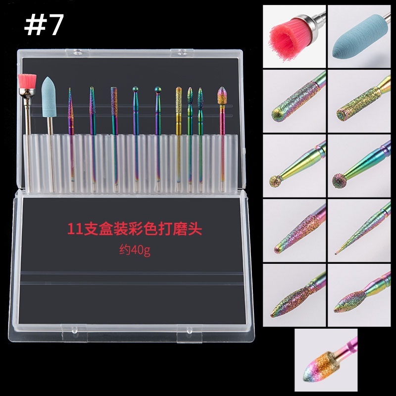 Manicure Combined Nail Drill Bits Kit Cuticle Remover Tools Electric-Files Accessories(ND011)